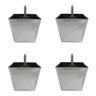 Kit 4 Pés para Sofa Rack Estofados Modelo Cadency Cromado Trapézio Alt 6 Cm - 1