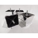 Ver imagem 2 de Kit 4 Pés para Sofa Rack Estofados Modelo Cadency Cromado Trapézio Alt 6 Cm
