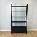Ver imagem 1 de Estante de Madeira Pinus Linea Ample 6 Prateleiras com Gavetas Preto Artfactory Design