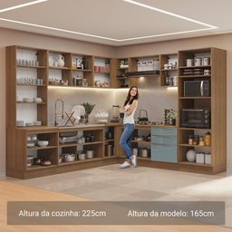 Armário de Cozinha Completa 566cm Rustic/cinza Lux Madesa 01 - 6