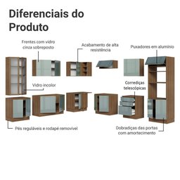 Armário de Cozinha Completa 566cm Rustic/cinza Lux Madesa 01 - 5