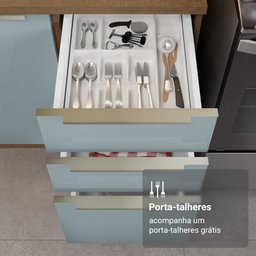 Armário de Cozinha Completa 566cm Rustic/cinza Lux Madesa 01 - 9