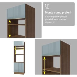 Armário de Cozinha Completa 566cm Rustic/cinza Lux Madesa 01 - 10
