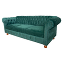 Ver imagem 2 de Conjunto c/ 2 Sofás Chesterfield Capitone Luis XV Suede Verde Musgo 1,80M / Decoracao , sala tv esta