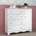 Ver imagem 1 de Cômoda Infantil 95cm 1 Porta e 4 Gavetas Dengo Multimóveis Mp4439 Branco