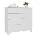 Ver imagem 2 de Cômoda Infantil 95cm 1 Porta e 4 Gavetas Dengo Multimóveis Mp4439 Branco