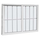 Ver imagem 2 de Janela 2 Folhas de Correr com Grade Alumínio Branco 100x120 Linha 25