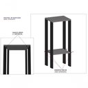 Ver imagem 4 de Mesa Alta Mesa de Canto Mesa de Apoio Mesa de Bebedouro Mesa Lateral Preto com Amadeirado Escuro