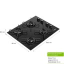 Ver imagem 6 de Cooktop 4 Bocas Cd060be a Gás Mesa de Vidro Temperado Consul