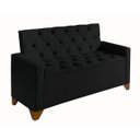 Ver imagem 3 de Recamier Baú Decorativo California 1,30m Premium para Cama Casal Estilo Sofá Estofado Cor Preto