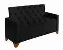 Ver imagem 3 de Recamier Baú Decorativo California 1,30m Premium para Cama Casal Estilo Sofá Estofado Cor Preto