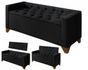 Ver imagem 1 de Recamier Baú Decorativo California 1,30m Premium para Cama Casal Estilo Sofá Estofado Cor Preto