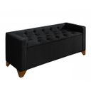Ver imagem 4 de Recamier Baú Decorativo California 1,30m Premium para Cama Casal Estilo Sofá Estofado Cor Preto