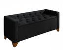 Ver imagem 4 de Recamier Baú Decorativo California 1,30m Premium para Cama Casal Estilo Sofá Estofado Cor Preto