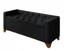 Ver imagem 7 de Recamier Baú Decorativo California 1,30m Premium para Cama Casal Estilo Sofá Estofado Cor Preto