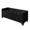 Ver imagem 7 de Recamier Baú Decorativo California 1,30m Premium para Cama Casal Estilo Sofá Estofado Cor Preto