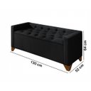 Ver mais imagens de Recamier Baú Decorativo California 1,30m Premium para Cama Casal Estilo Sofá Estofado Cor Preto