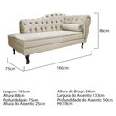 Ver imagem 6 de Kit Diva Recamier Diana 160cm Lado Esquerdo e 02 Poltronas Classic Linho Bege