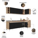 Ver imagem 3 de Armário de Cozinha Modulado de Canto Esquerdo 5 Peças Cp54 com Pia Inox Castanho/preto - Lumil Lumil