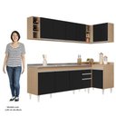 Ver imagem 5 de Armário de Cozinha Modulado de Canto Esquerdo 5 Peças Cp54 com Pia Inox Castanho/preto - Lumil Lumil