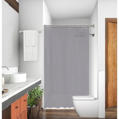 Cortina Box de Tecido Poliéster com Gancho:cinza