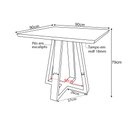 Ver imagem 3 de Mesa Quadrada Jantar 90cm Manu Branca Base Madeira Maciça