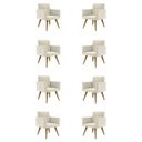 Ver imagem 1 de Kit 08 Cadeiras Poltronas Decorativa - Escritório - Recepção Cor:bege