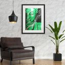 Ver imagem 2 de Quadro Decorativo Buda Verde - 60x48cm:madeira Branca