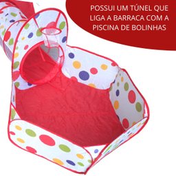 Barraca Infantil Cabana Grande Tenda com Piscina 50 Bolinhas Toca 3 em 1 Importway Bw158 Bw158/bw069 - 5