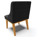 Ver imagem 5 de Kit 5 Cadeiras Decorativas Sala de Jantar Base Fixa de Madeira Firenze Suede Preto/castanho