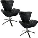 Ver imagem 1 de Kit Duas Poltronas Giratória Elegance Jacquard:preto