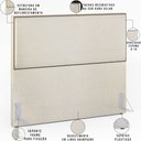 Ver imagem 4 de Cabeceira Cama Box Casal com Tachas 140 Cm Vicenza L02 Linho Champagne - Lyam Decor