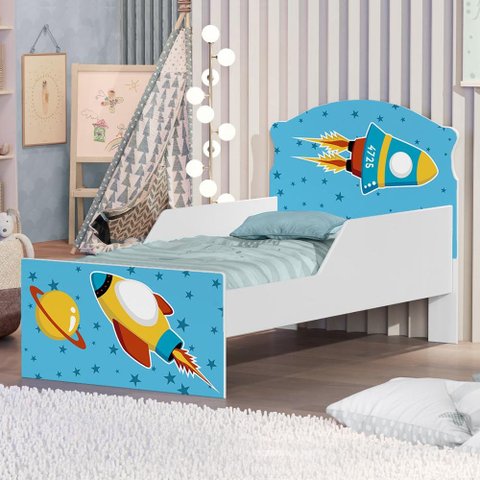 Cama Infantil Foguete Com Colchão