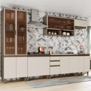 Ver imagem 1 de Cozinha Modulada 331,5cm Completa 6 Peças com Cristaleira 13 Portas 2 Gavetas Connect Henn - Duna/cr