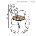 Ver imagem 6 de Conjunto 4 Cadeiras Estofada Floridas e Mesa De Centro com Tampo em Madeira PP