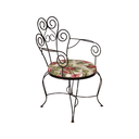 Ver imagem 2 de Conjunto 4 Cadeiras Estofada Floridas e Mesa De Centro com Tampo em Madeira PP