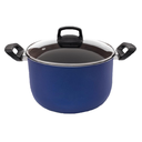 Ver imagem 1 de Caldeirão Tampa De Vidro Antiaderente Nº 22 Azul 5,3 Litros