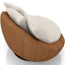 Ver imagem 6 de Poltrona Giratória para Sala de Estar Decorativa Kira M03 Couríssimo Whisky Linho Cru - Lyam Decor