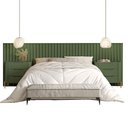Ver imagem 2 de Conjunto Cabeceira Queen com 2 Mesas de Cabeceira 320cm Cor:musgo com Dourado