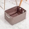 Caixa Cesto Organizador Tecido Lona Resistente 41x32x20cm Marrom - 1