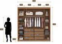 Ver imagem 3 de Guarda Roupa Versatto 2 Portas 8 Gavetas com Espelho Novo Horizonte Cumaru/Fendi