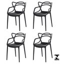 Ver imagem 2 de Kit 4 Cadeiras Allegra Masters Cozinha Bar Pretas