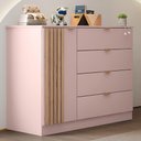 Ver imagem 2 de Cômoda Infantil Ayla 1 Porta e 4 Gavetas Rosê Acetinado - Phoenix Baby