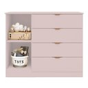 Ver imagem 3 de Cômoda Infantil Ayla 1 Porta e 4 Gavetas Rosê Acetinado - Phoenix Baby
