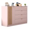 Cômoda Infantil Ayla 1 Porta e 4 Gavetas Rosê Acetinado - Phoenix Baby - 1