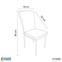 Ver imagem 6 de Kit 4 Cadeiras V1005 Estofada em Tecido Marrom com Costura Base em Aço - Rivatti