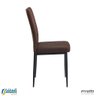 Kit 4 Cadeiras V1005 Estofada em Tecido Marrom com Costura Base em Aço - Rivatti - 4