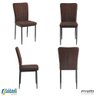 Kit 4 Cadeiras V1005 Estofada em Tecido Marrom com Costura Base em Aço - Rivatti - 1