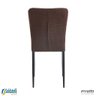 Kit 4 Cadeiras V1005 Estofada em Tecido Marrom com Costura Base em Aço - Rivatti - 5