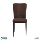 Ver imagem 3 de Kit 4 Cadeiras V1005 Estofada em Tecido Marrom com Costura Base em Aço - Rivatti